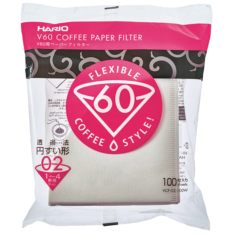 V60 Filterpapir, 100 pcs, Størrelse 01, 02, 03