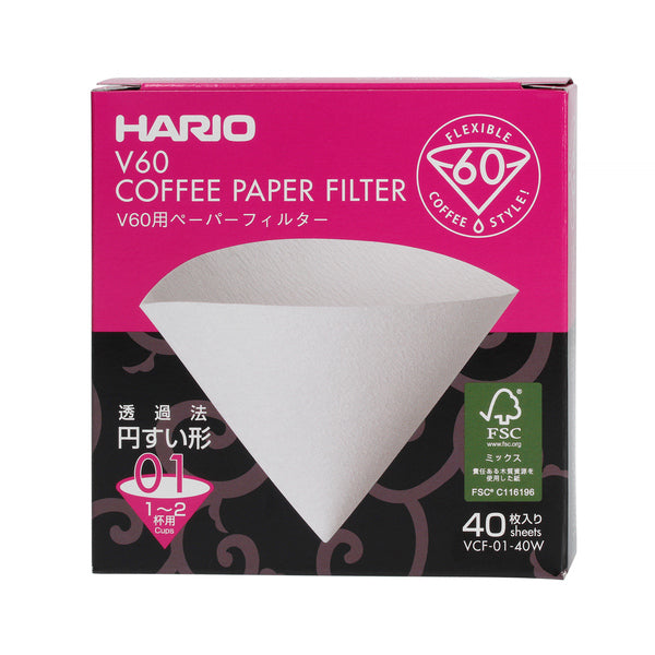 V60 Filter Paper, 40 pcs, Size 01, 02, 03