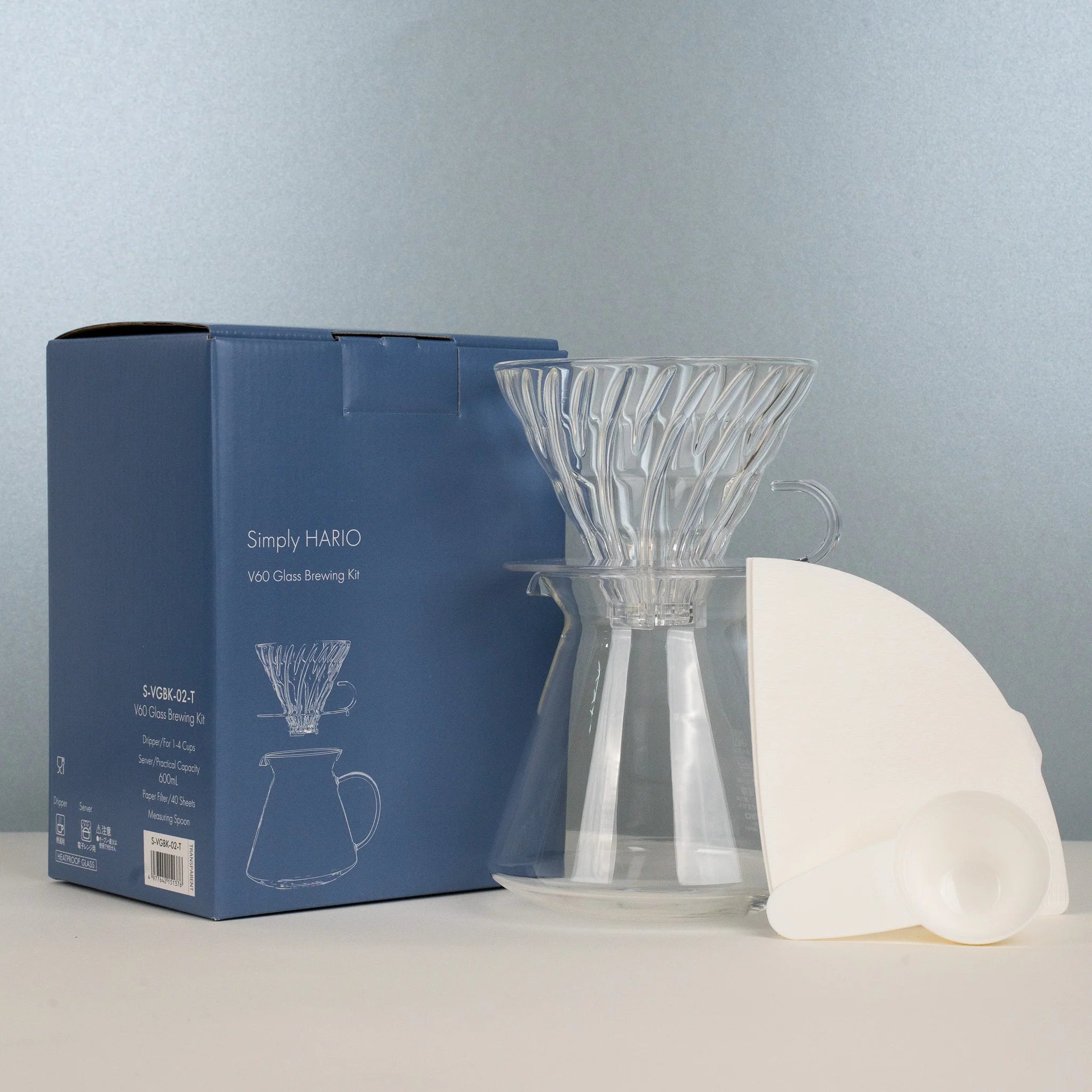 Hario V60 Glass Dripper & Server Set