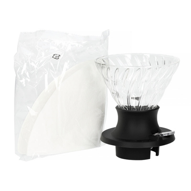 Hario switch brewer next to the included 40pcs of filter papers